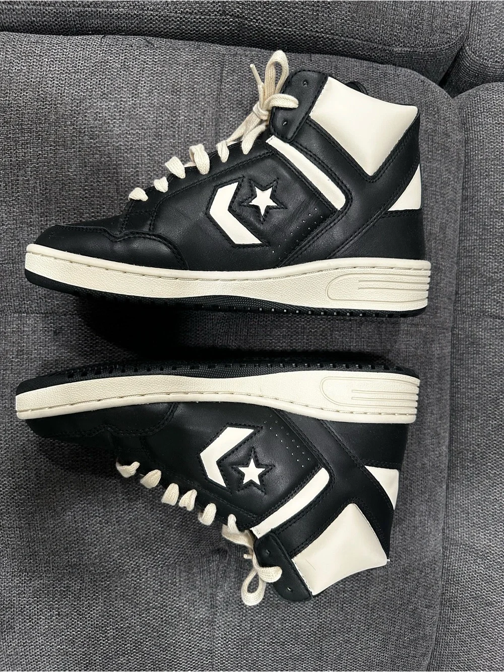 Converse Weapon Classic Men Black and Cream Weapon High-Top Sneakers Men Size 9